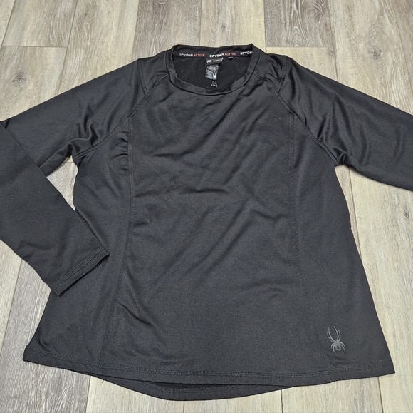 Spyder Thermal Base Layer Shirt Fleece Lined Thumbholes Long Sleeve Women's XL - Picture 3 of 9